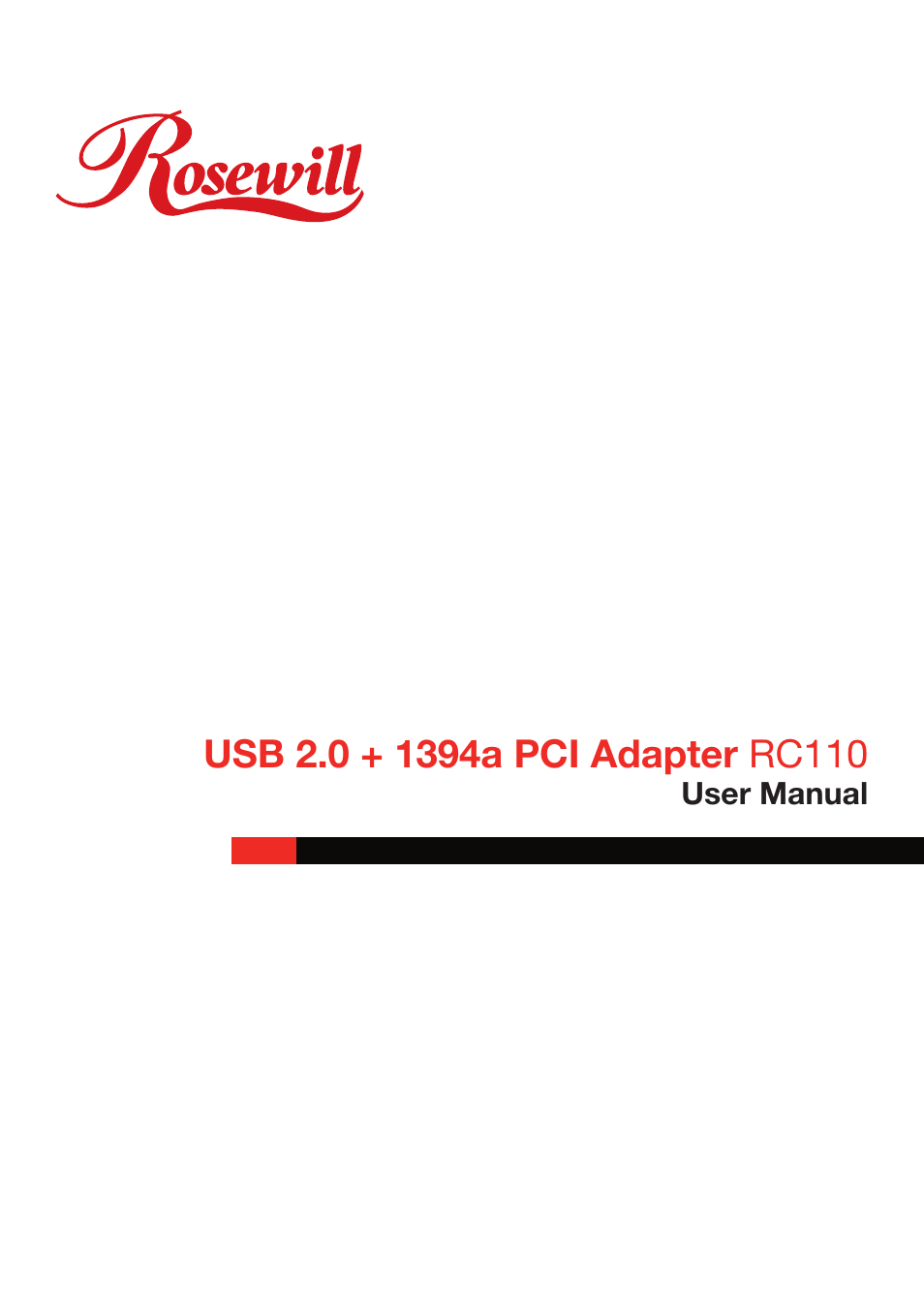 Rosewill RC-110 User Manual | 7 pages