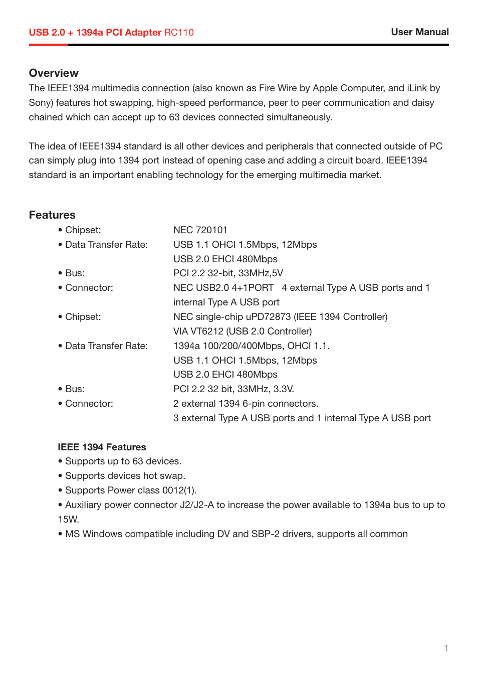 Rosewill RC-110 User Manual | Page 2 / 7