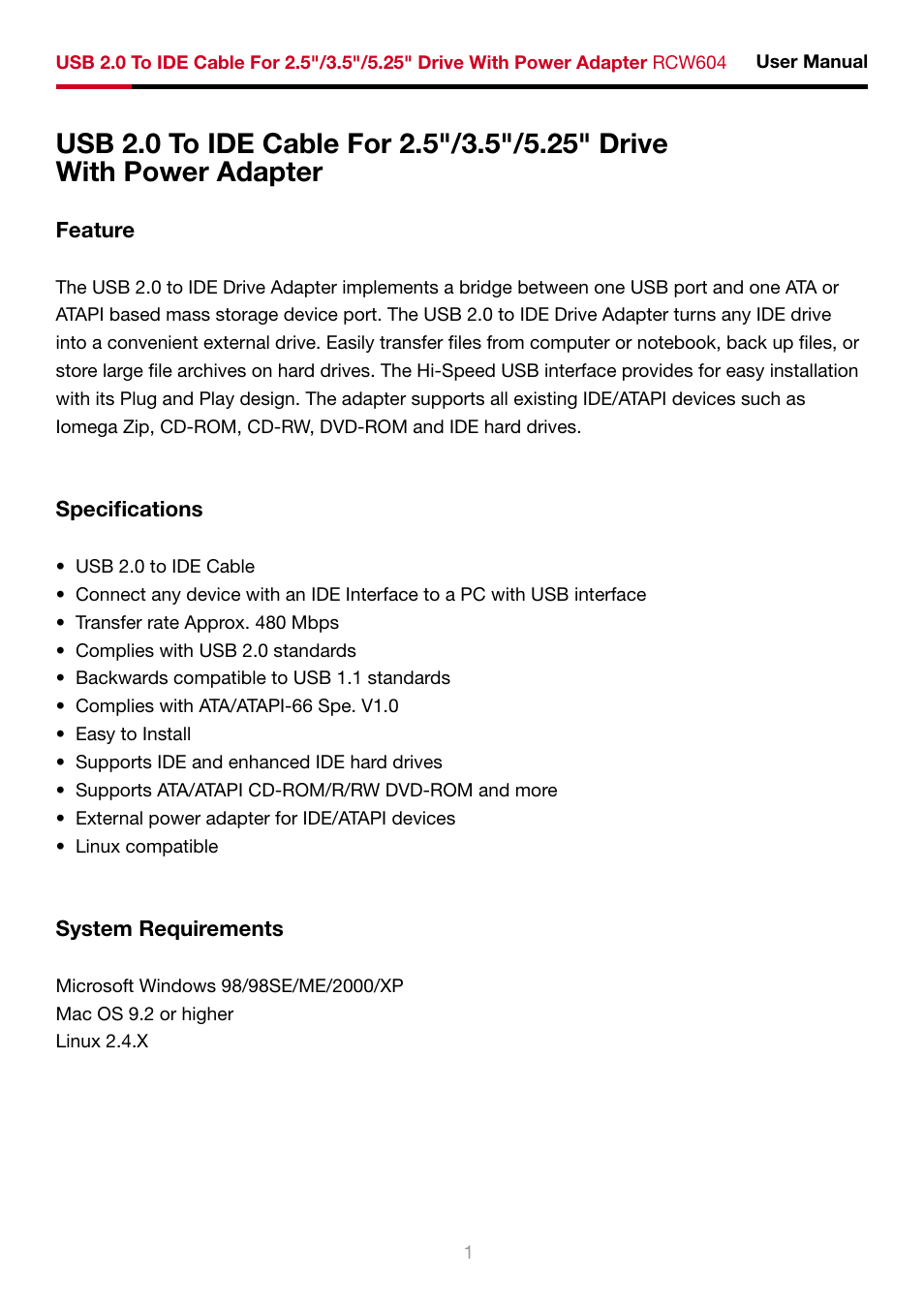 Rosewill RCW604 User Manual | Page 2 / 5