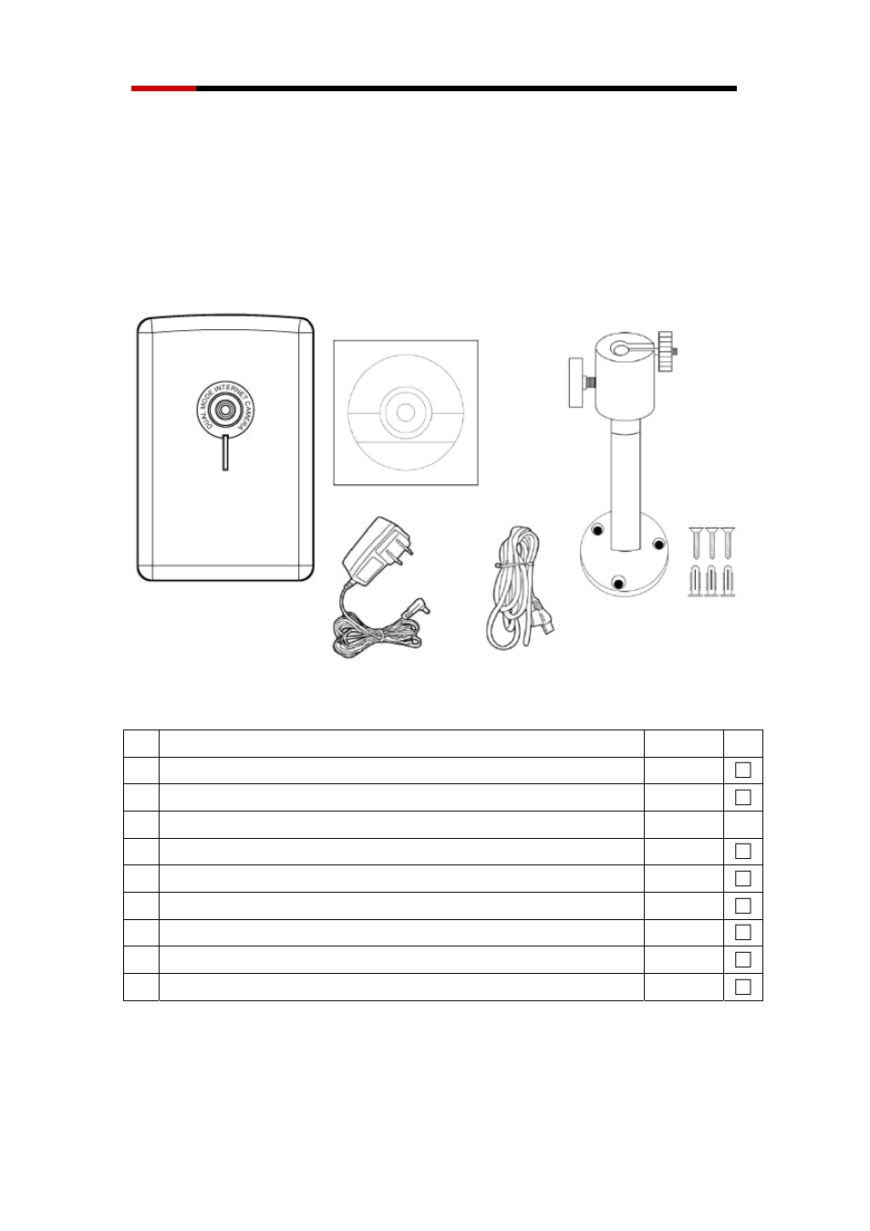 Knowing your ip camera, Check your package | Rosewill RXS-3211 User Manual | Page 2 / 11