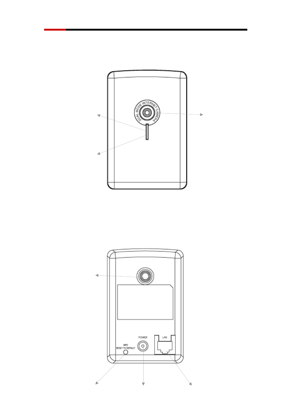 Camera front and rear view | Rosewill RXS-3211 User Manual | Page 3 / 11