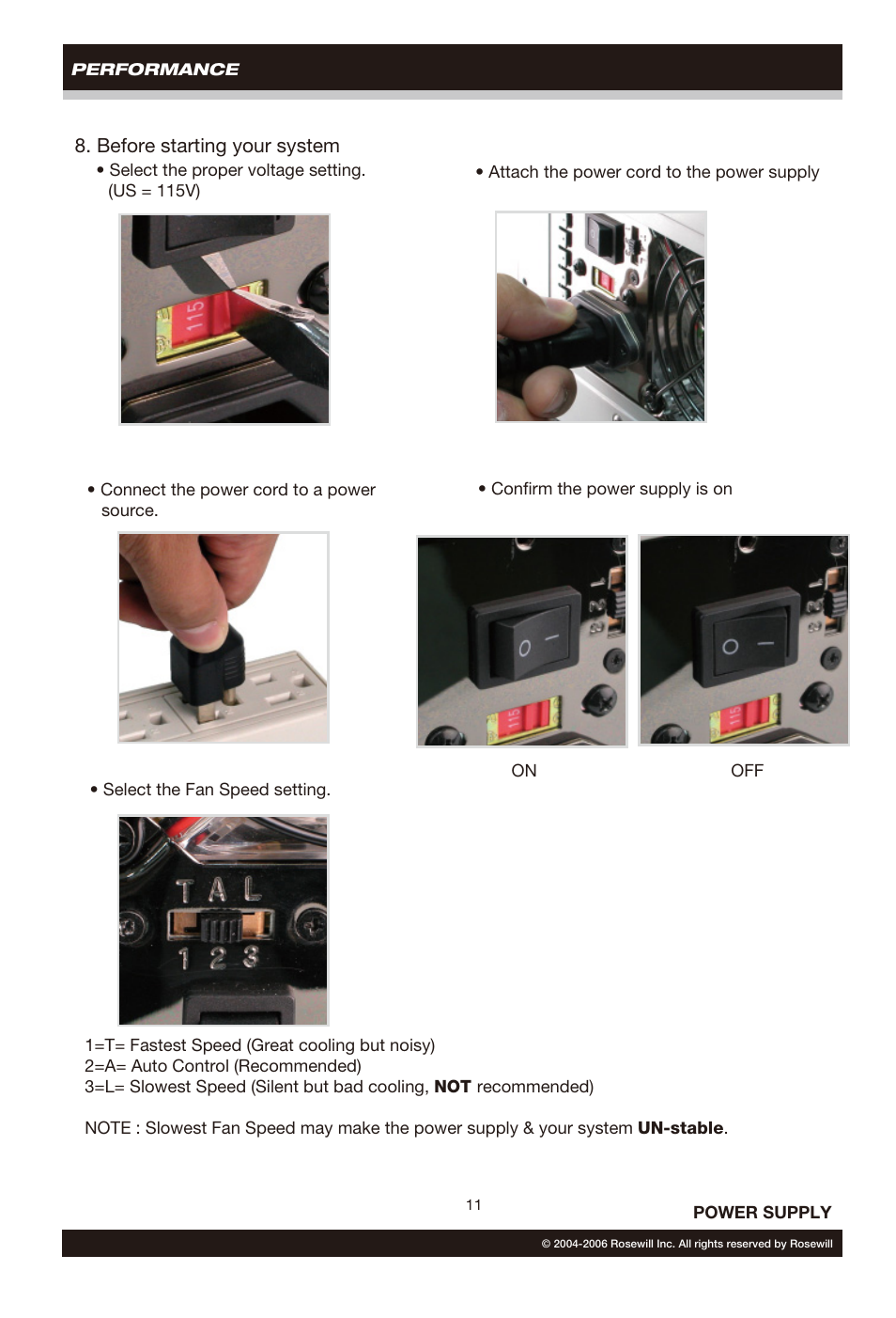 Before starting your system | Rosewill RP550-2 User Manual | Page 12 / 14