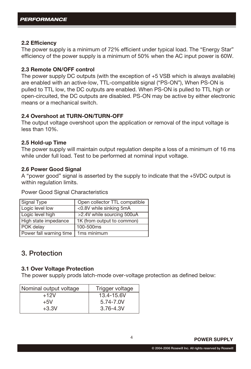 Protection | Rosewill RP550-2 User Manual | Page 5 / 14