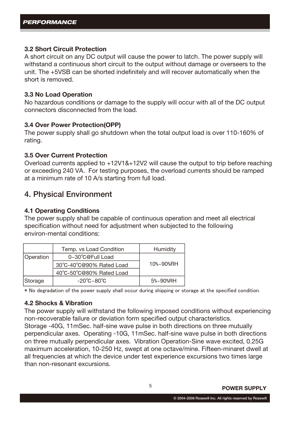 Physical environment | Rosewill RP550-2 User Manual | Page 6 / 14