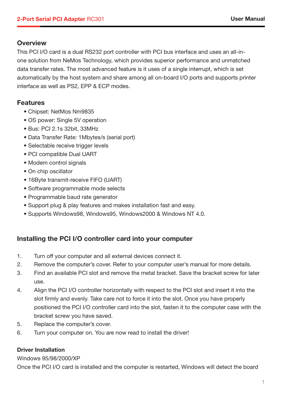 Rosewill RC-301 User Manual | Page 2 / 5