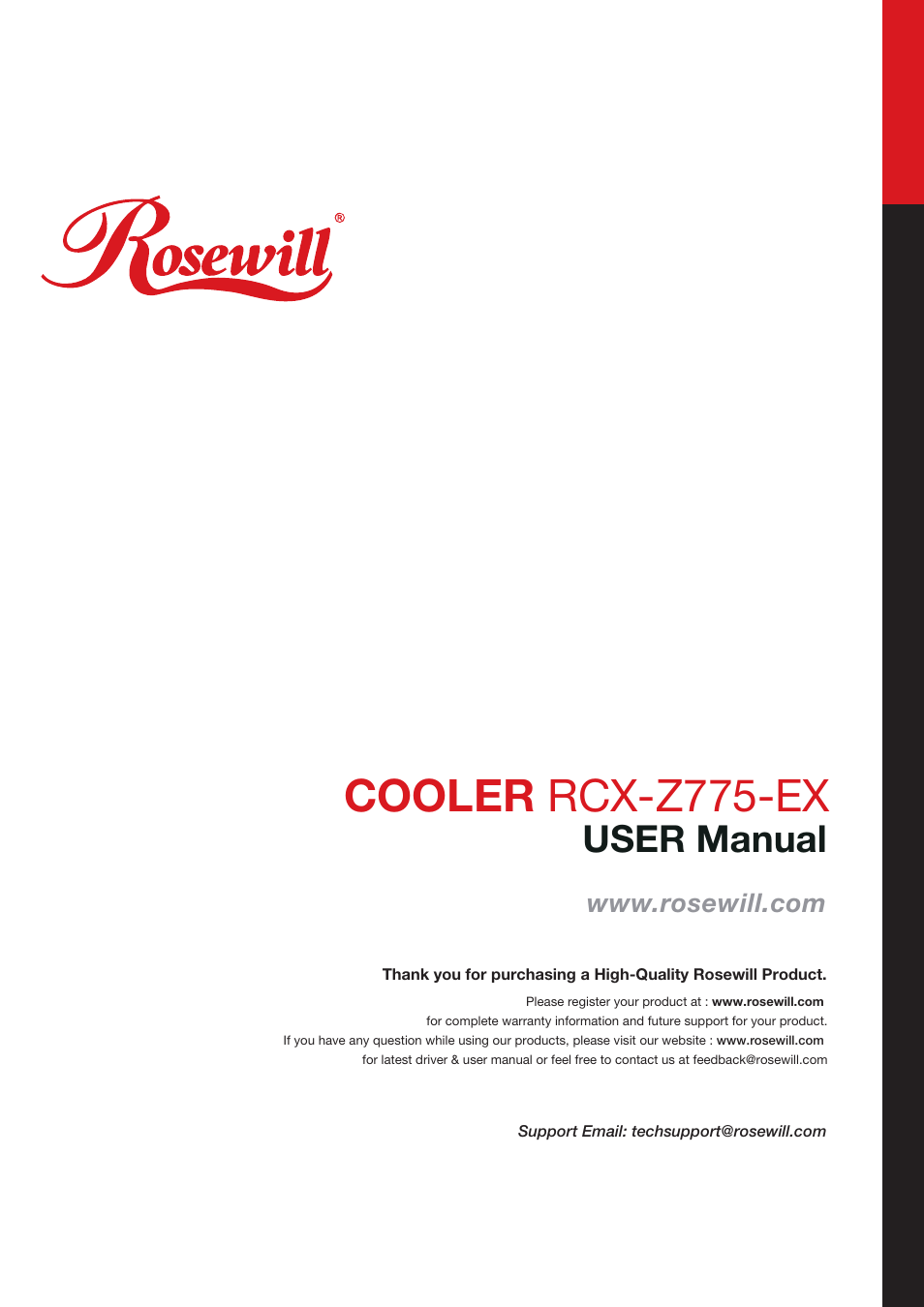 Rosewill RCX-Z755-EX User Manual | 2 pages