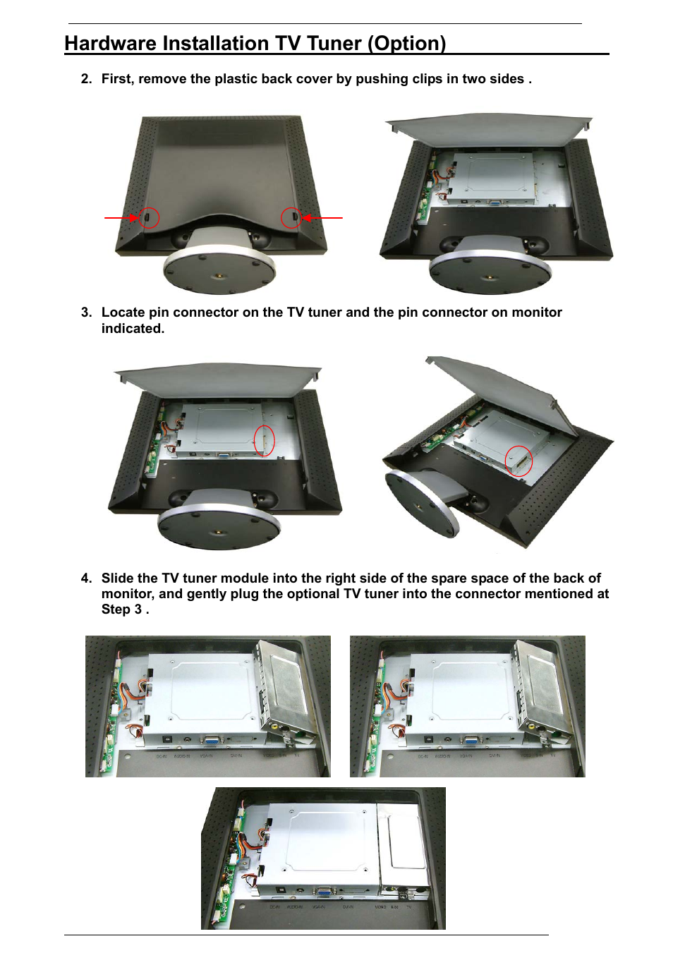 Hardware installation tv tuner (option) | Rosewill PAA050F User Manual | Page 12 / 24