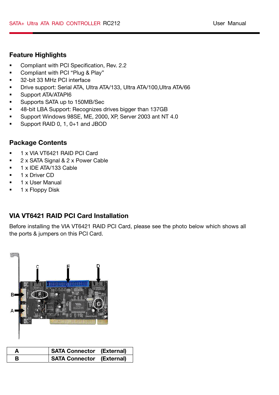 Rosewill SATA+Ultra ATA Raid Controller RC212 User Manual | Page 2 / 6