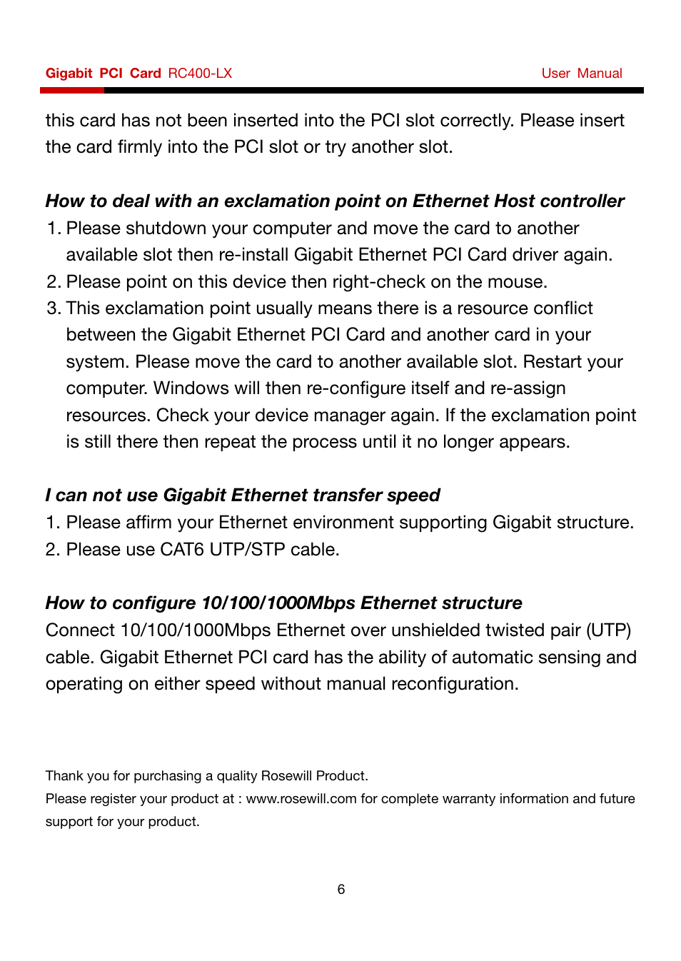 Rosewill RC-400 User Manual | Page 6 / 6