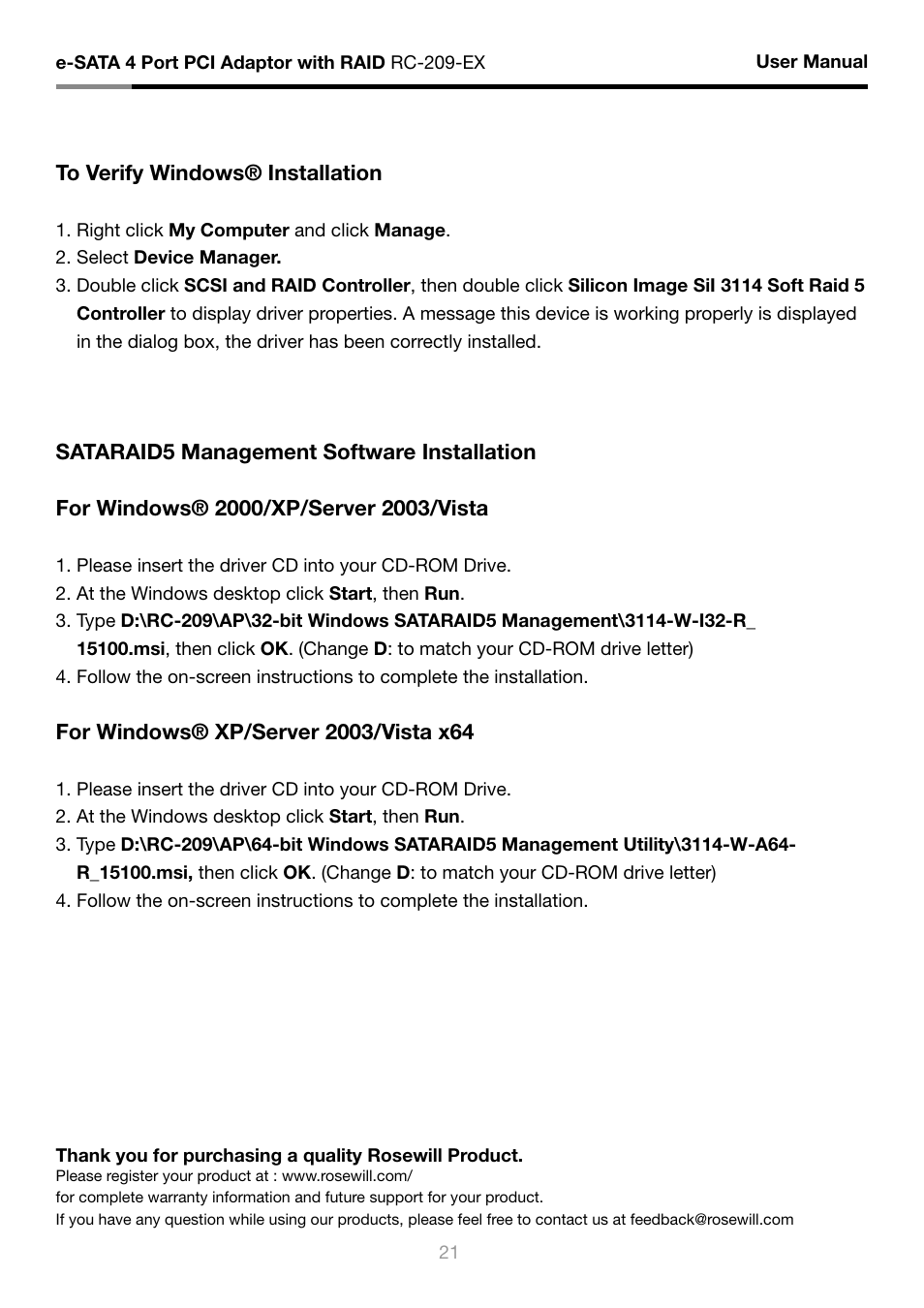 Rosewill RC-209-EX User Manual | Page 23 / 24