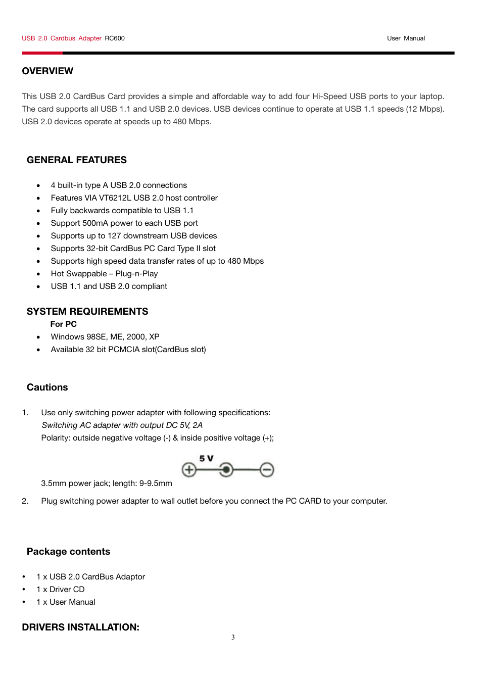 Rosewill RC-600 User Manual | Page 2 / 10