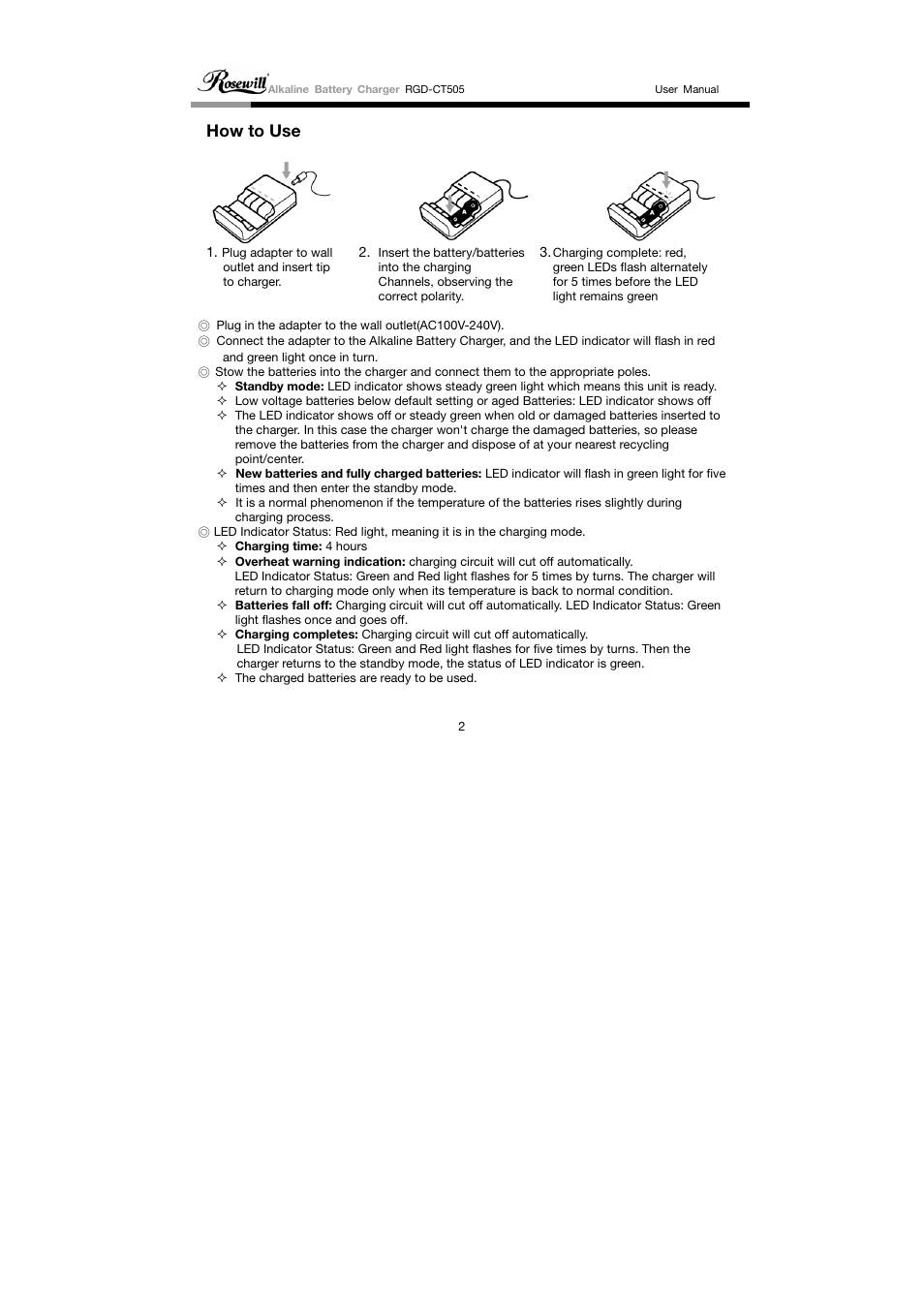 How to use | Rosewill RGD-CT505 User Manual | Page 2 / 4