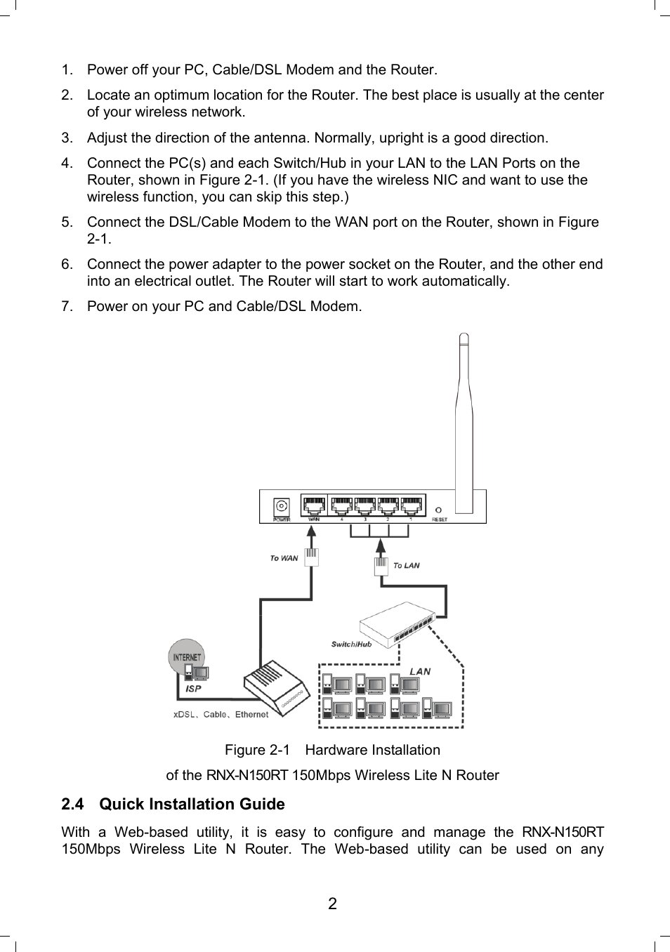 4 quick installation guide | Rosewill RNX-N150RT User Manual | Page 3 / 8