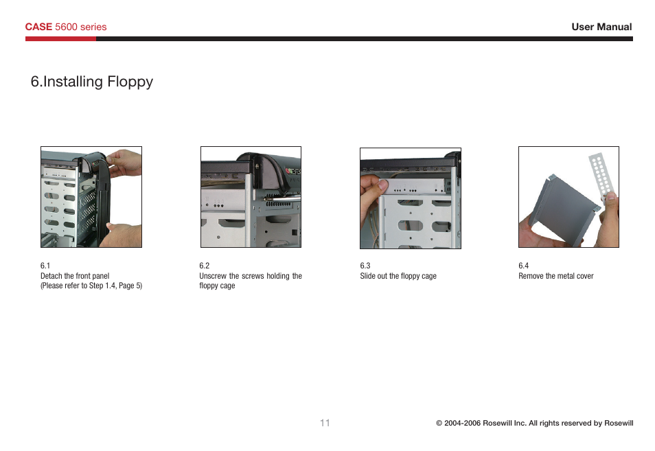 Installing floppy | Rosewill 5600 User Manual | Page 12 / 20