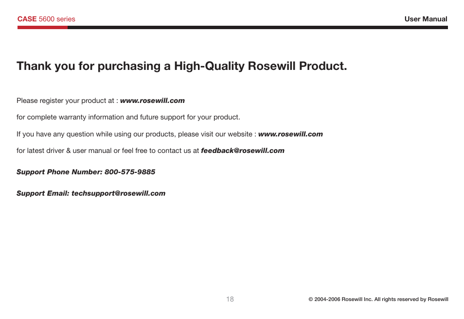 Rosewill 5600 User Manual | Page 19 / 20