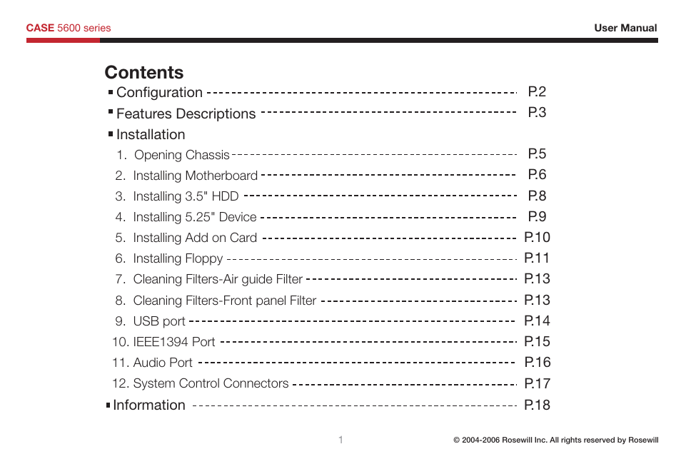 Rosewill 5600 User Manual | Page 2 / 20