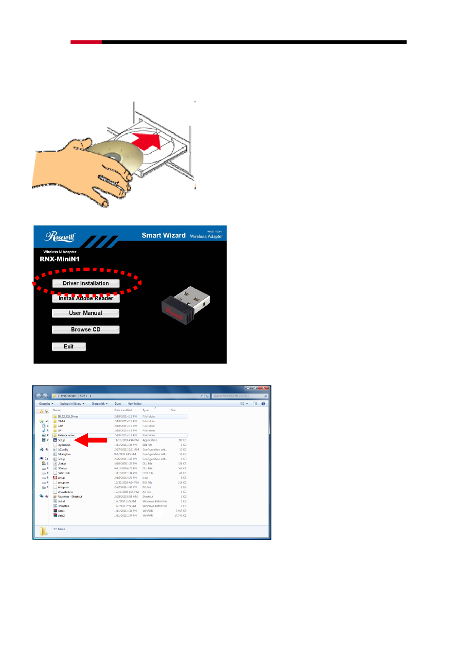 2 installation using driver cd | Rosewill RNX-MININ1 User Manual | Page 5 / 12
