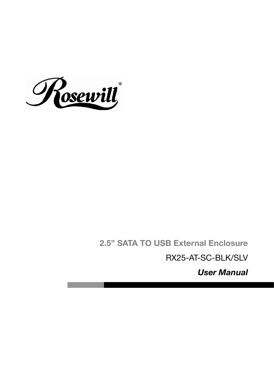 Rosewill RX25-AT-SC-BLK/SLV User Manual | 5 pages