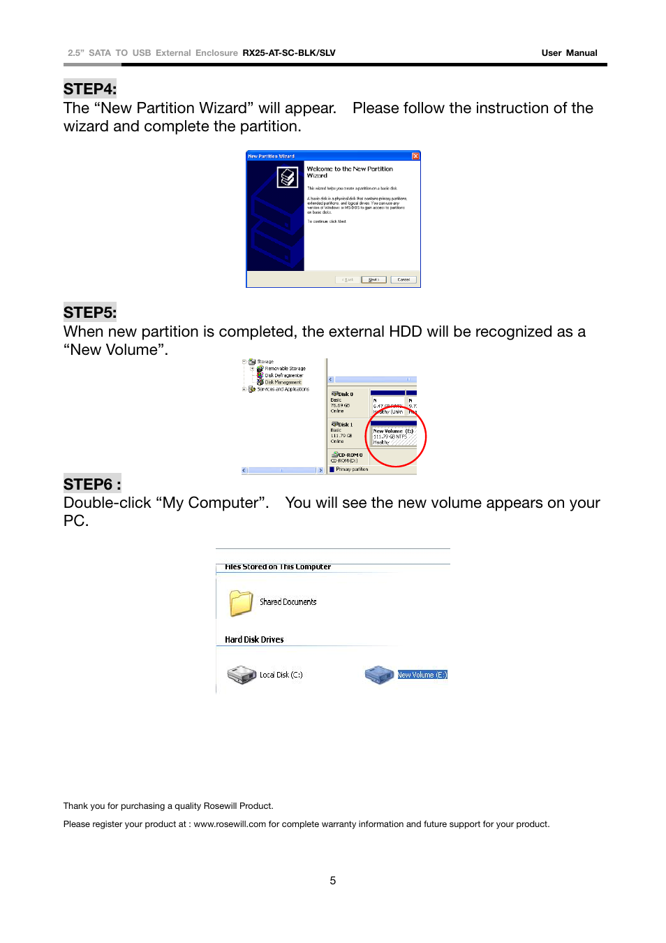 Rosewill RX25-AT-SC-BLK/SLV User Manual | Page 5 / 5