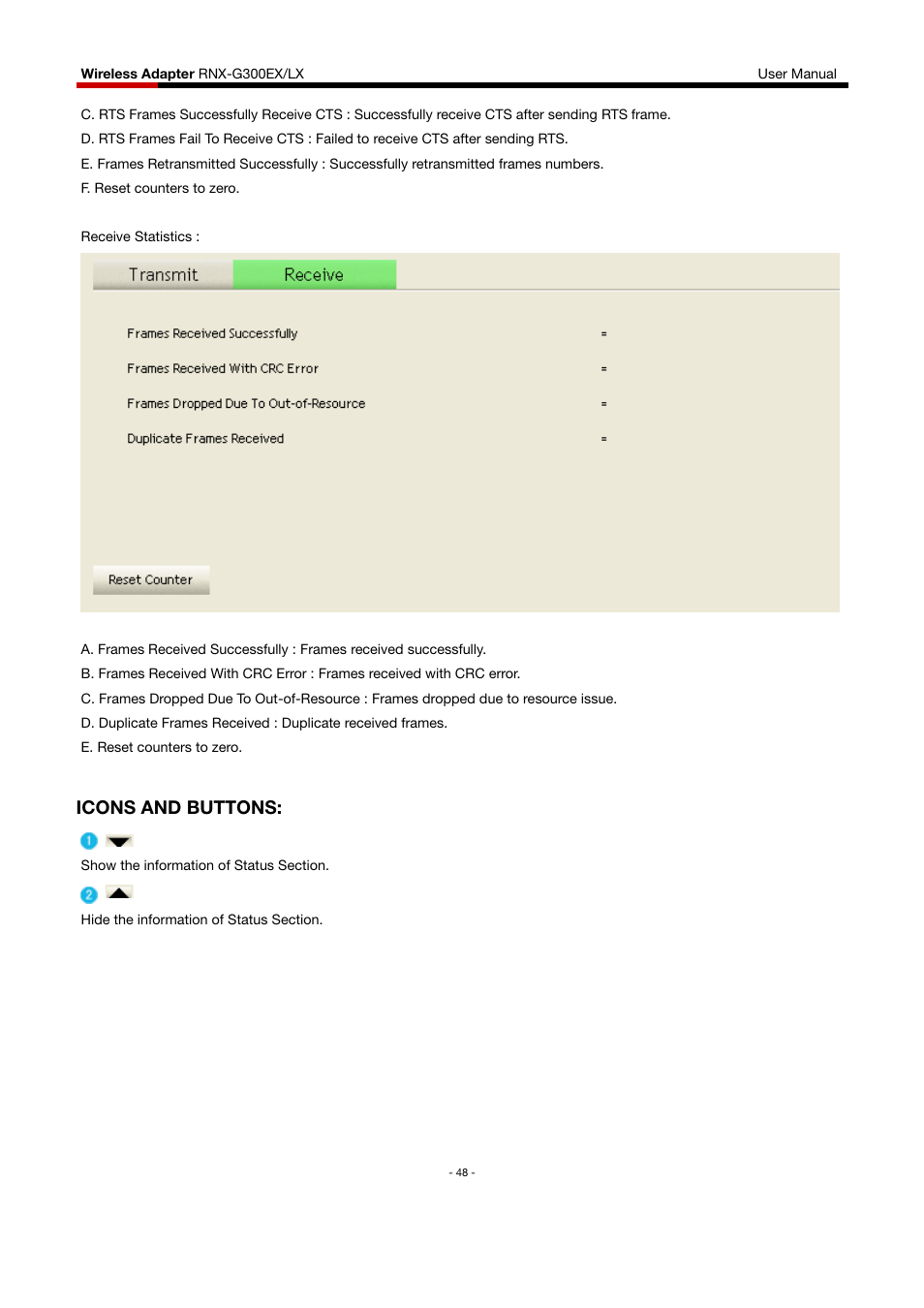 Icons and buttons | Rosewill RNX-G300EXLX User Manual | Page 49 / 111