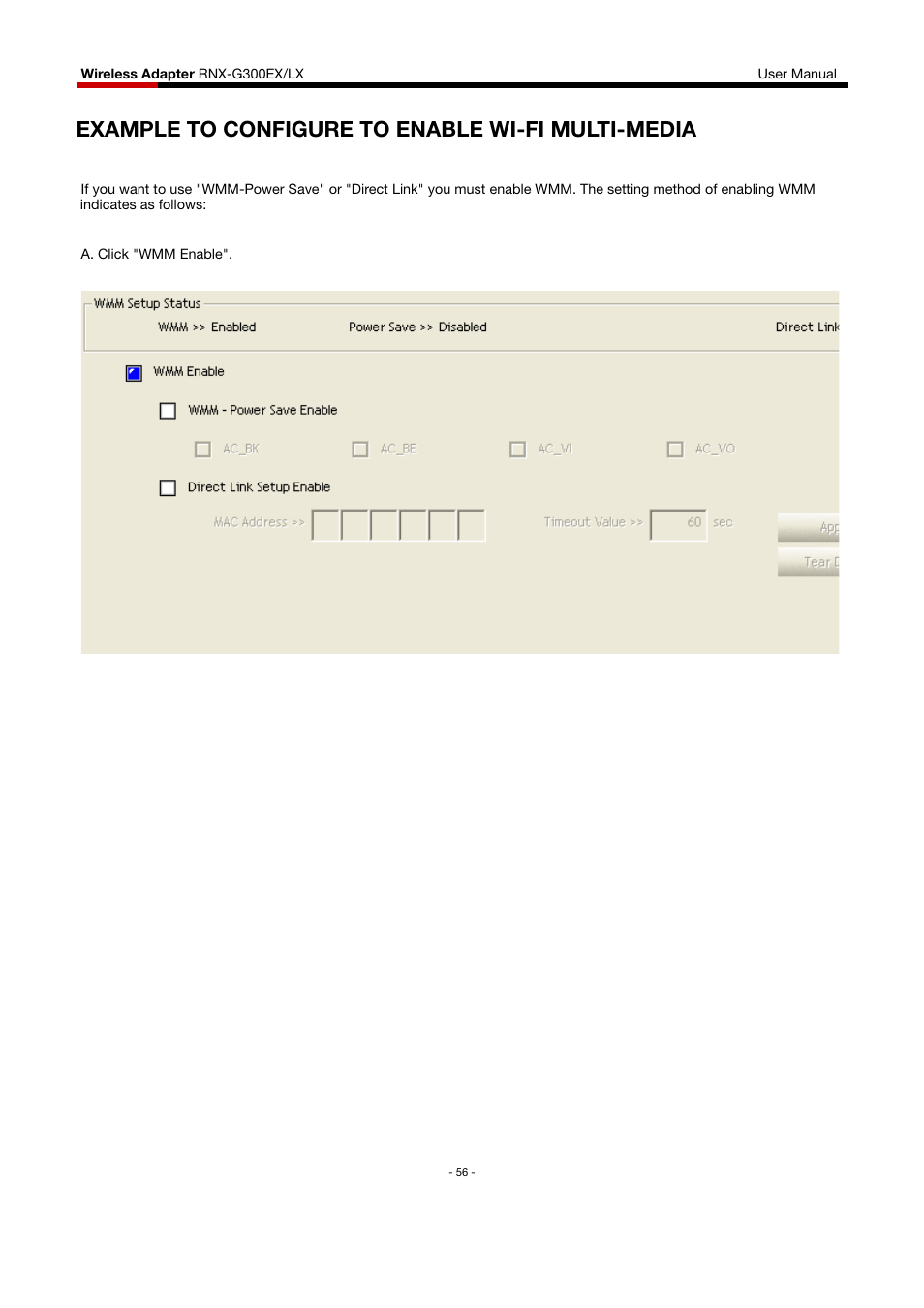 Example to configure to enable wi-fi multi-media | Rosewill RNX-G300EXLX User Manual | Page 57 / 111