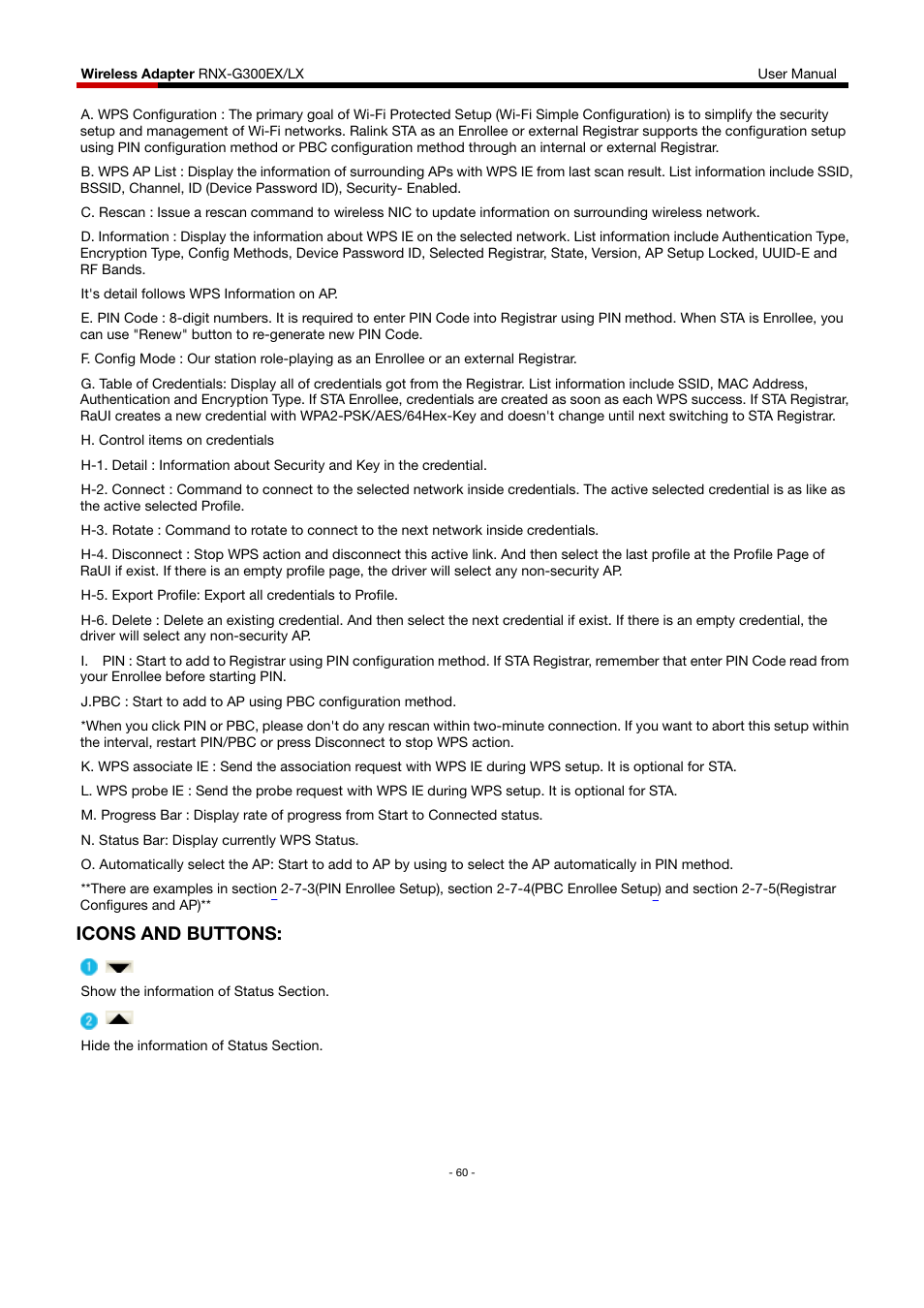 Icons and buttons | Rosewill RNX-G300EXLX User Manual | Page 61 / 111