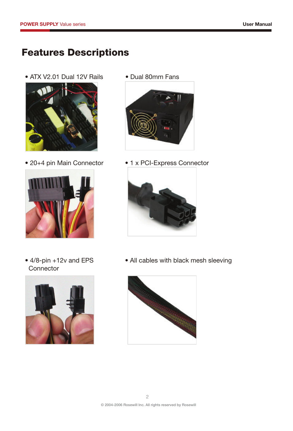 Features descriptions | Rosewill RV380-2-FRB-S User Manual | Page 3 / 14