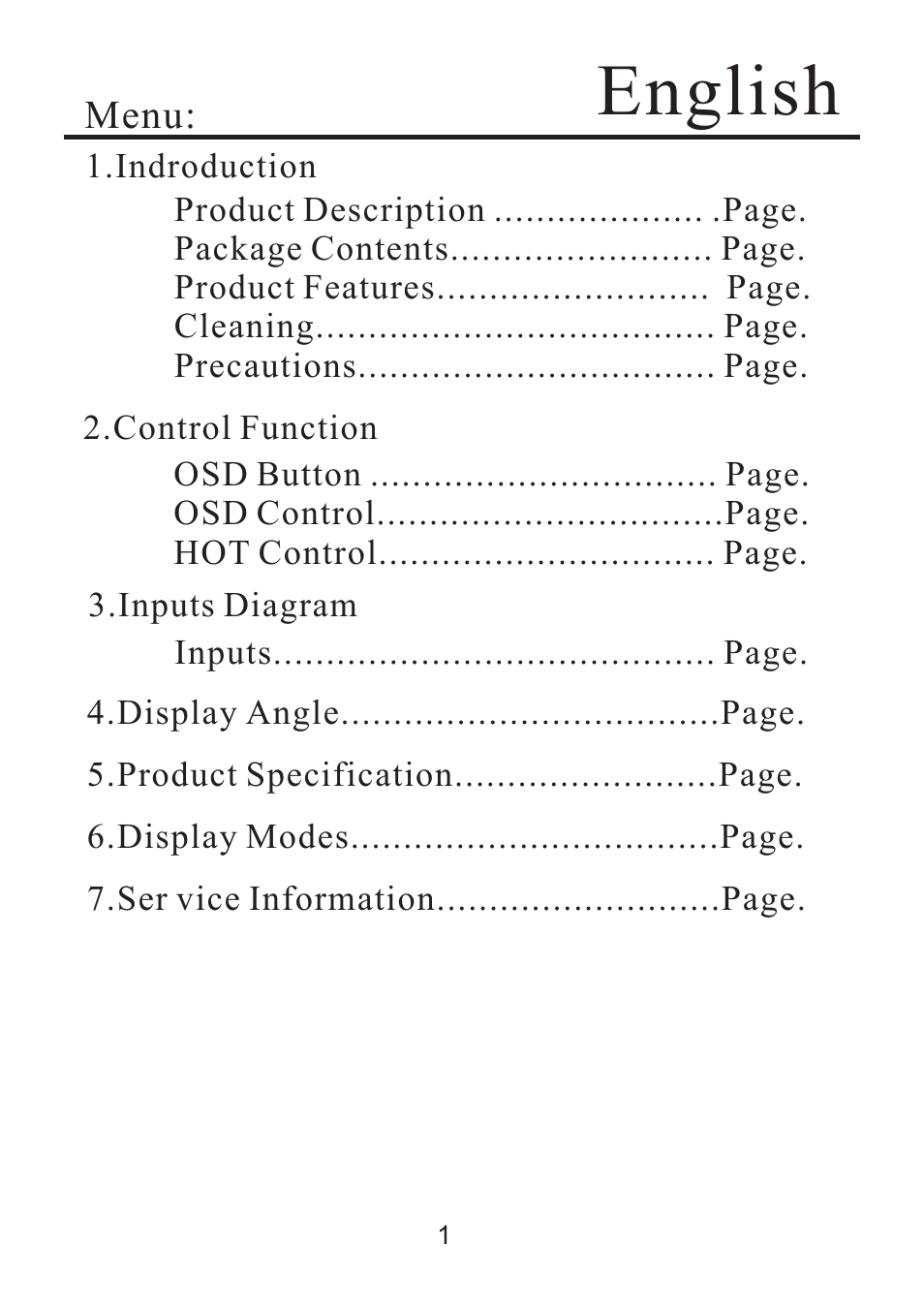English | Rosewill TFT-LCD Color Monitor R800N User Manual | Page 2 / 14