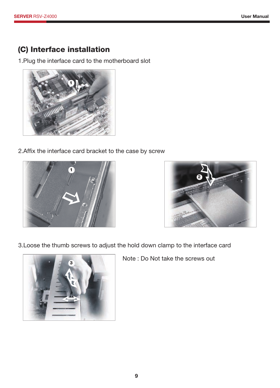 C) interface installation | Rosewill RSV-Z4000 User Manual | Page 10 / 13