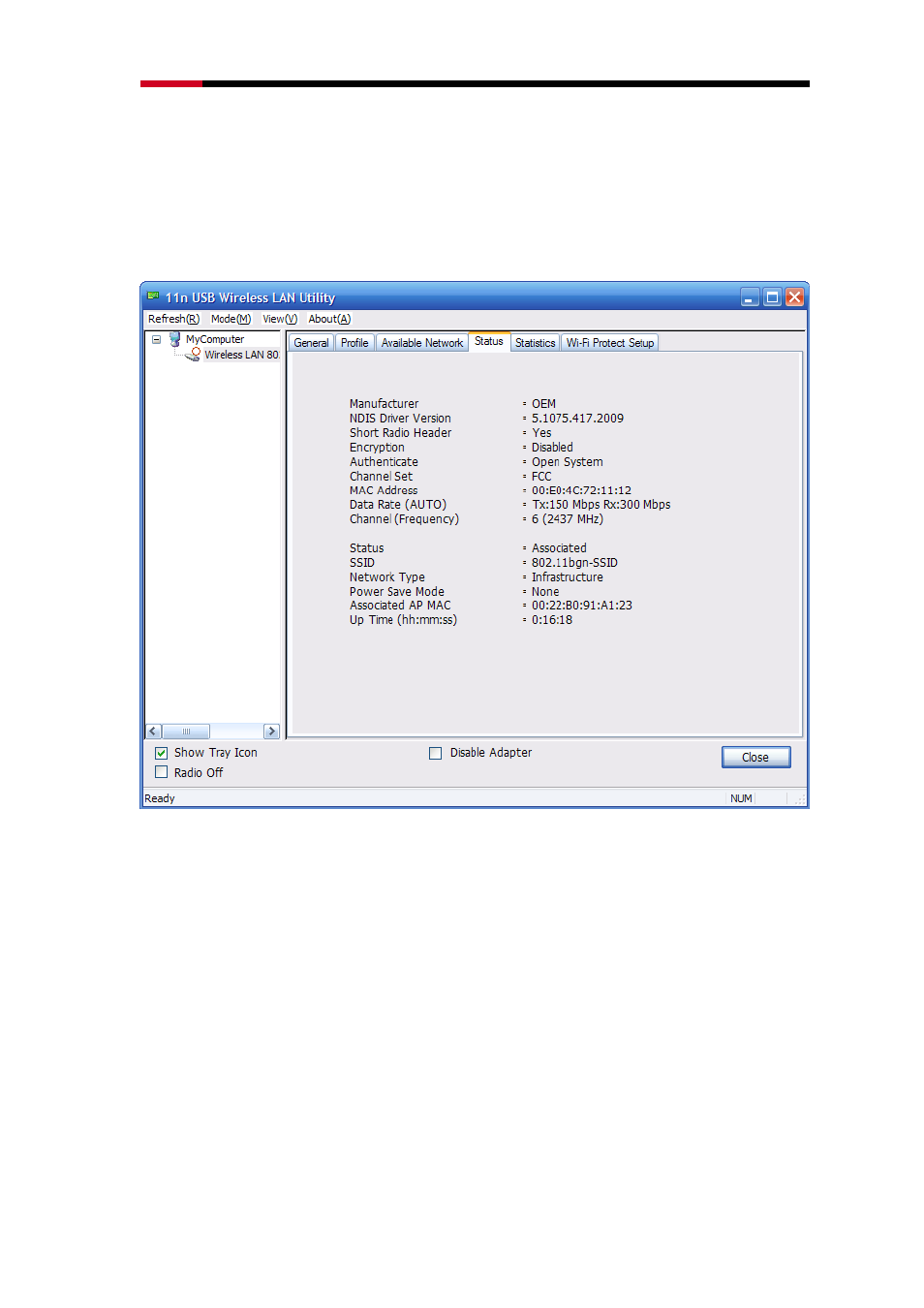 Status, Statistics, 3 status | 4 statistics | Rosewill RNX-N180UB User Manual | Page 21 / 32