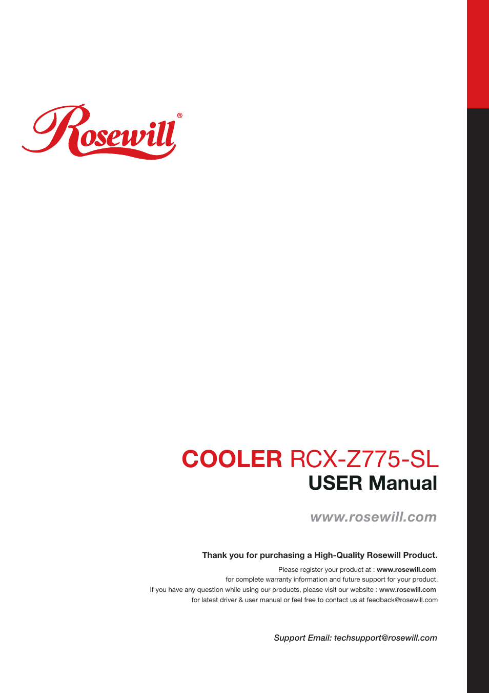 Rosewill RCX-Z775-SL User Manual | 2 pages