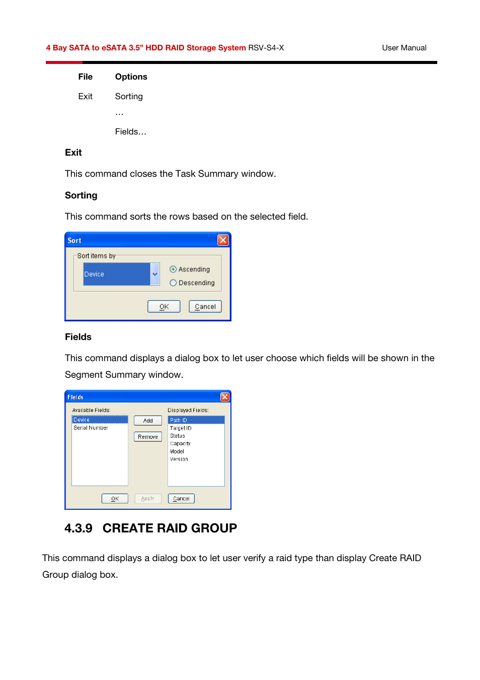 9 create raid group | Rosewill HDD RAID RSV-S4-X User Manual | Page 101 / 111