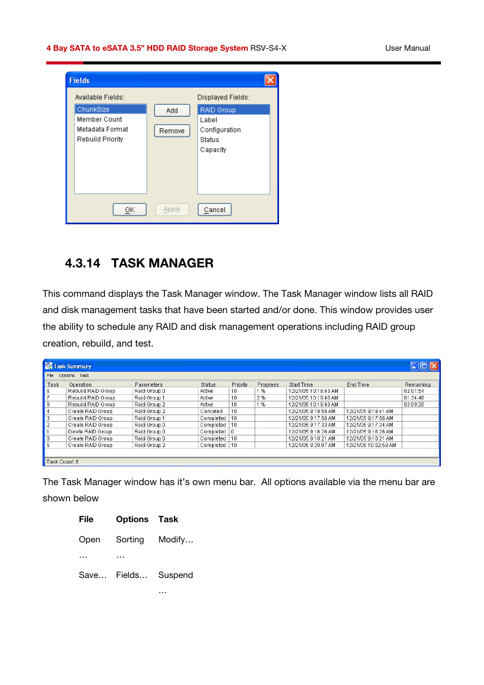 14 task manager | Rosewill HDD RAID RSV-S4-X User Manual | Page 105 / 111