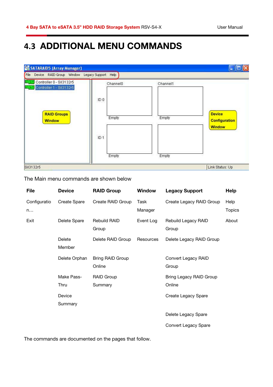 3 additional menu commands | Rosewill HDD RAID RSV-S4-X User Manual | Page 91 / 111