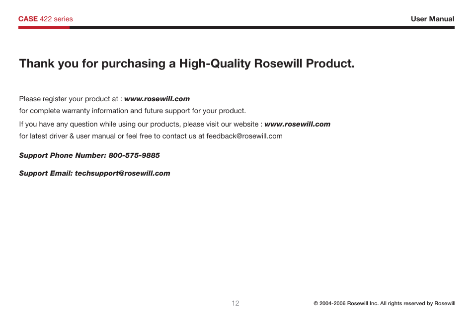 Rosewill Computer Case 422 User Manual | Page 10 / 12