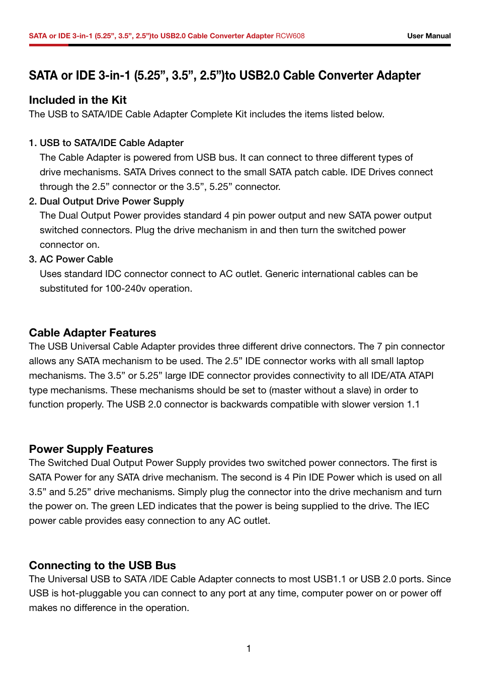 Rosewill RCW608 User Manual | Page 2 / 11