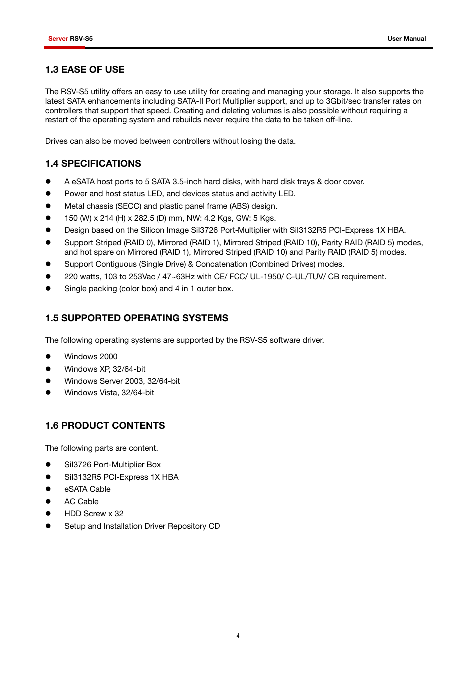 Rosewill RSV-S5 User Manual | Page 5 / 83