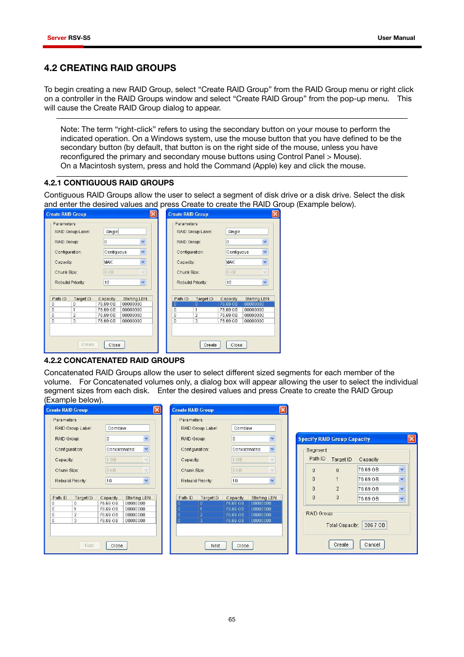 2 creating raid groups | Rosewill RSV-S5 User Manual | Page 66 / 83