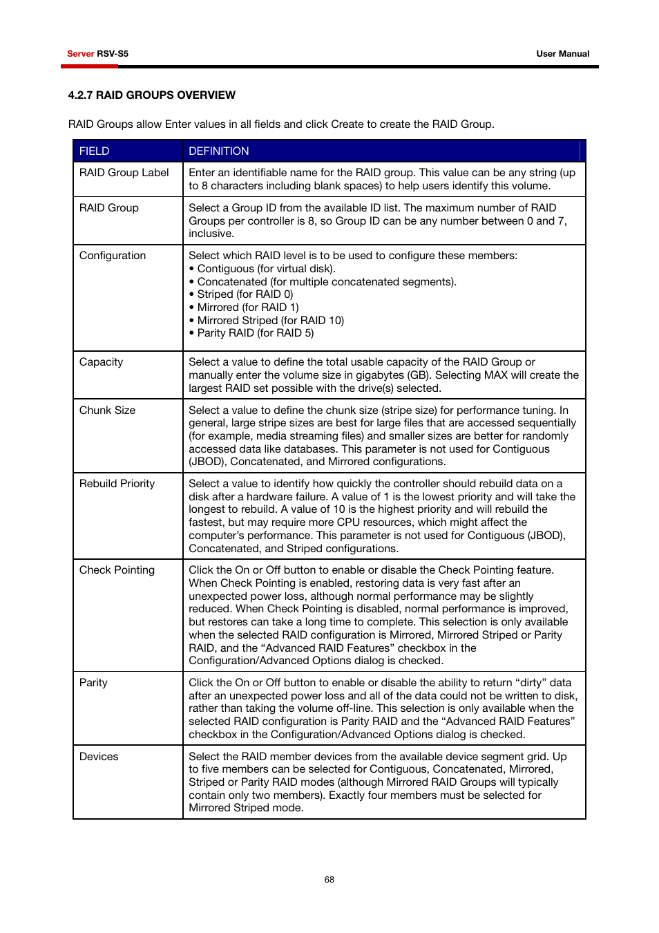 7 raid groups overview | Rosewill RSV-S5 User Manual | Page 69 / 83