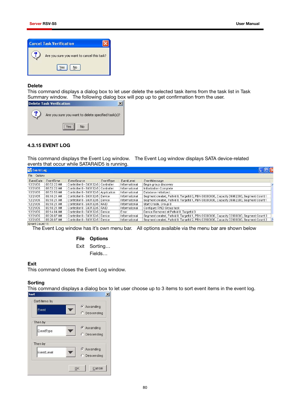 15 event log | Rosewill RSV-S5 User Manual | Page 81 / 83