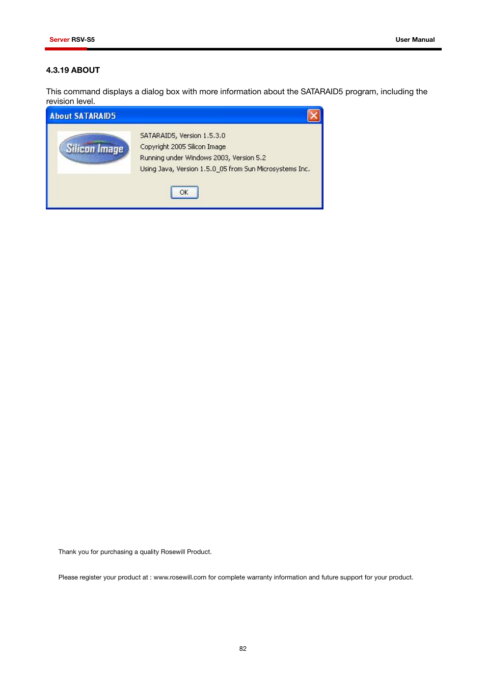 19 about | Rosewill RSV-S5 User Manual | Page 83 / 83