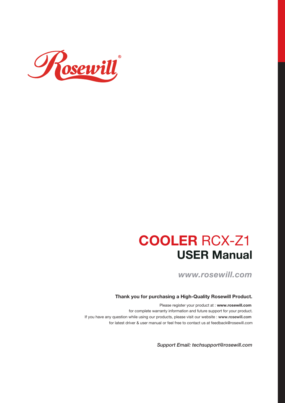 Rosewill RCX-Z1 User Manual | 2 pages