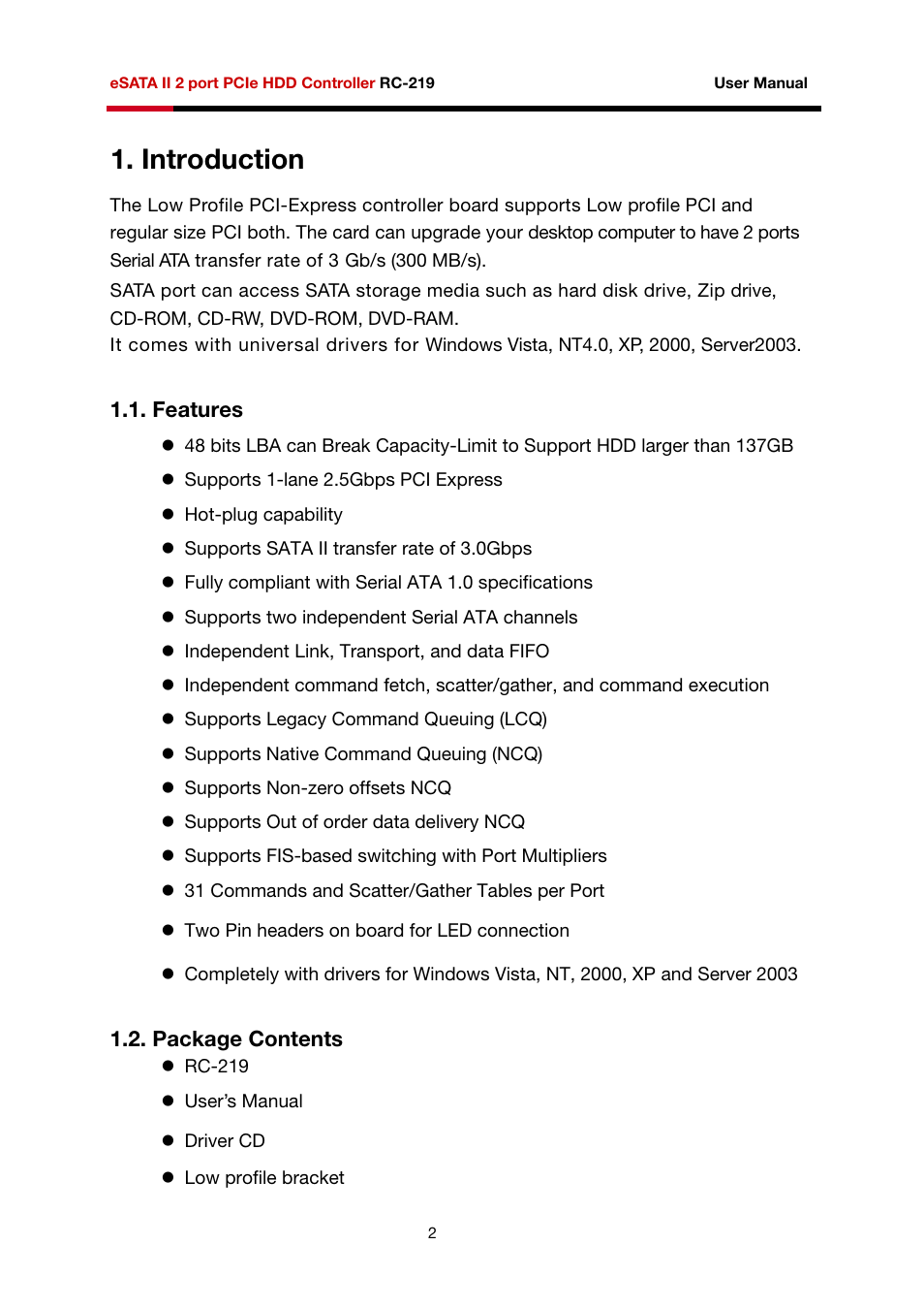 Introduction | Rosewill RC-219 User Manual | Page 2 / 5