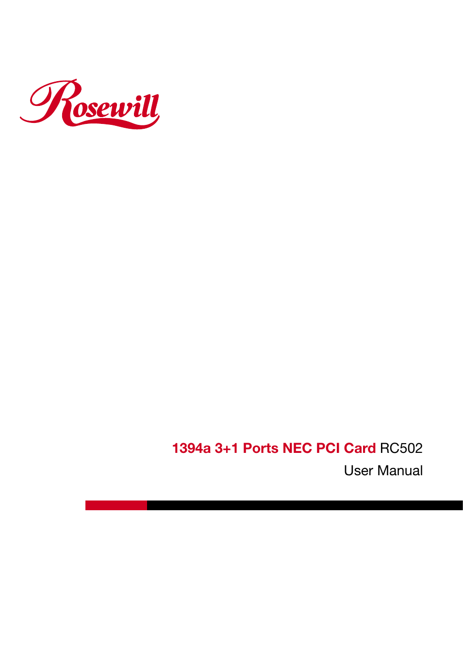 Rosewill RC-502 User Manual | 5 pages