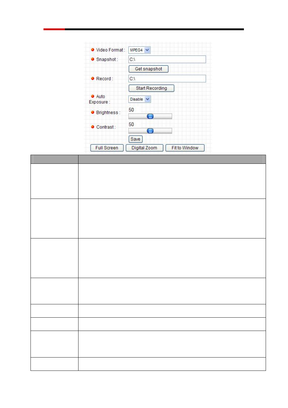 Item, Description | Rosewill WIRED INTERNET CAMERA RXS-3211 User Manual | Page 25 / 86