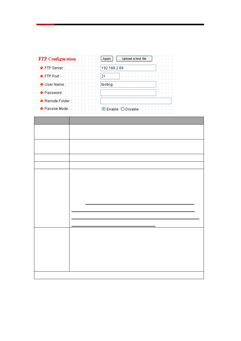 2 ftp configuration | Rosewill WIRED INTERNET CAMERA RXS-3211 User Manual | Page 39 / 86