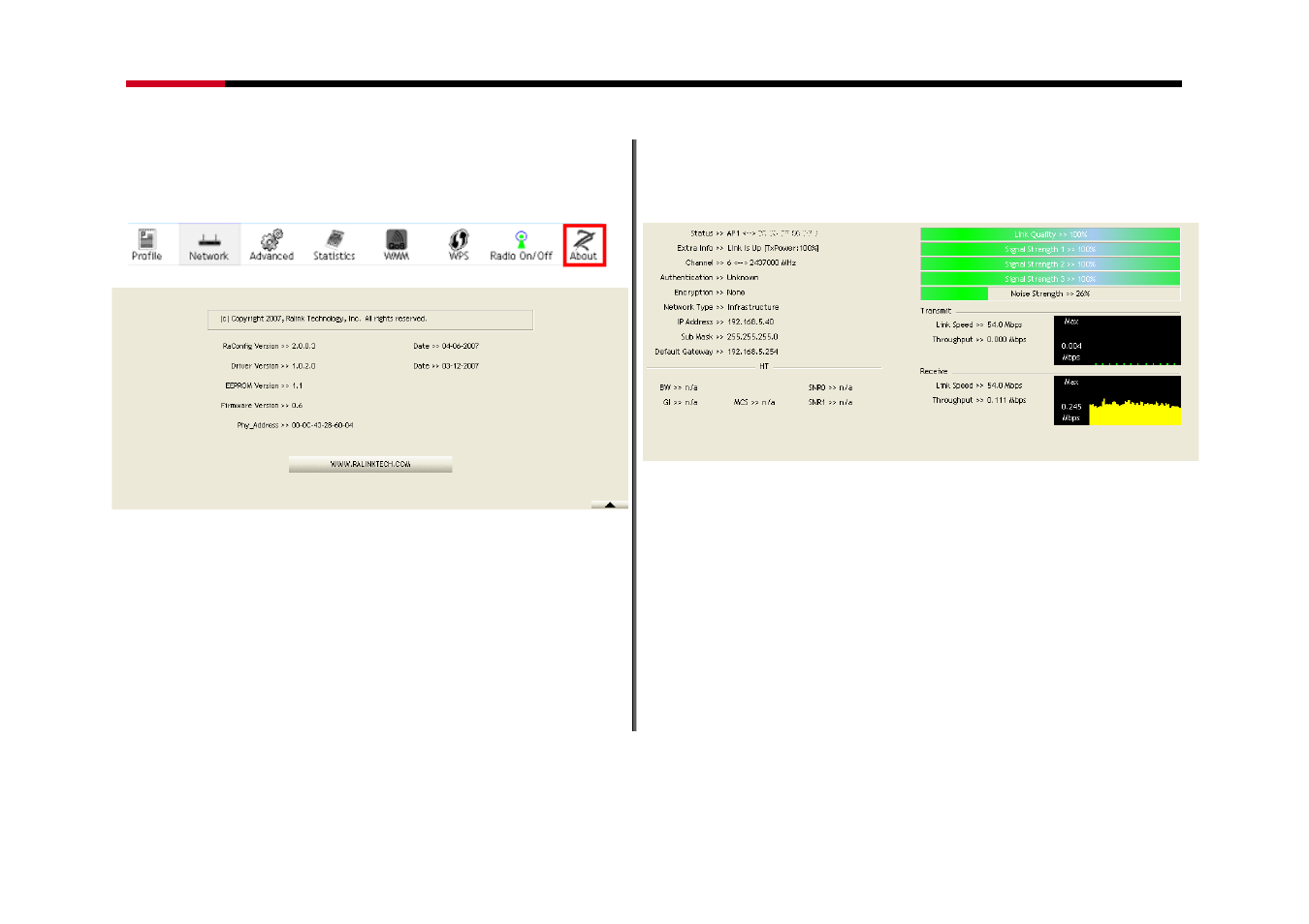 About, Status section details | Rosewill RNX-N150PC User Manual | Page 31 / 46