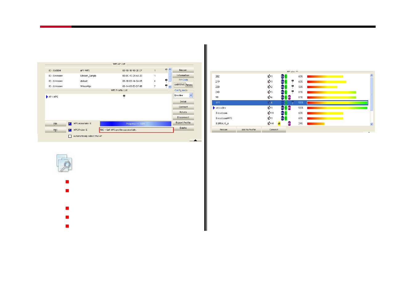 3 security settings: wep/wpa/wpa2, 1 example to configure connection with wep, Security settings: wep/wpa/wpa2 | Example to configure connection with wep | Rosewill RNX-N150PC User Manual | Page 42 / 46