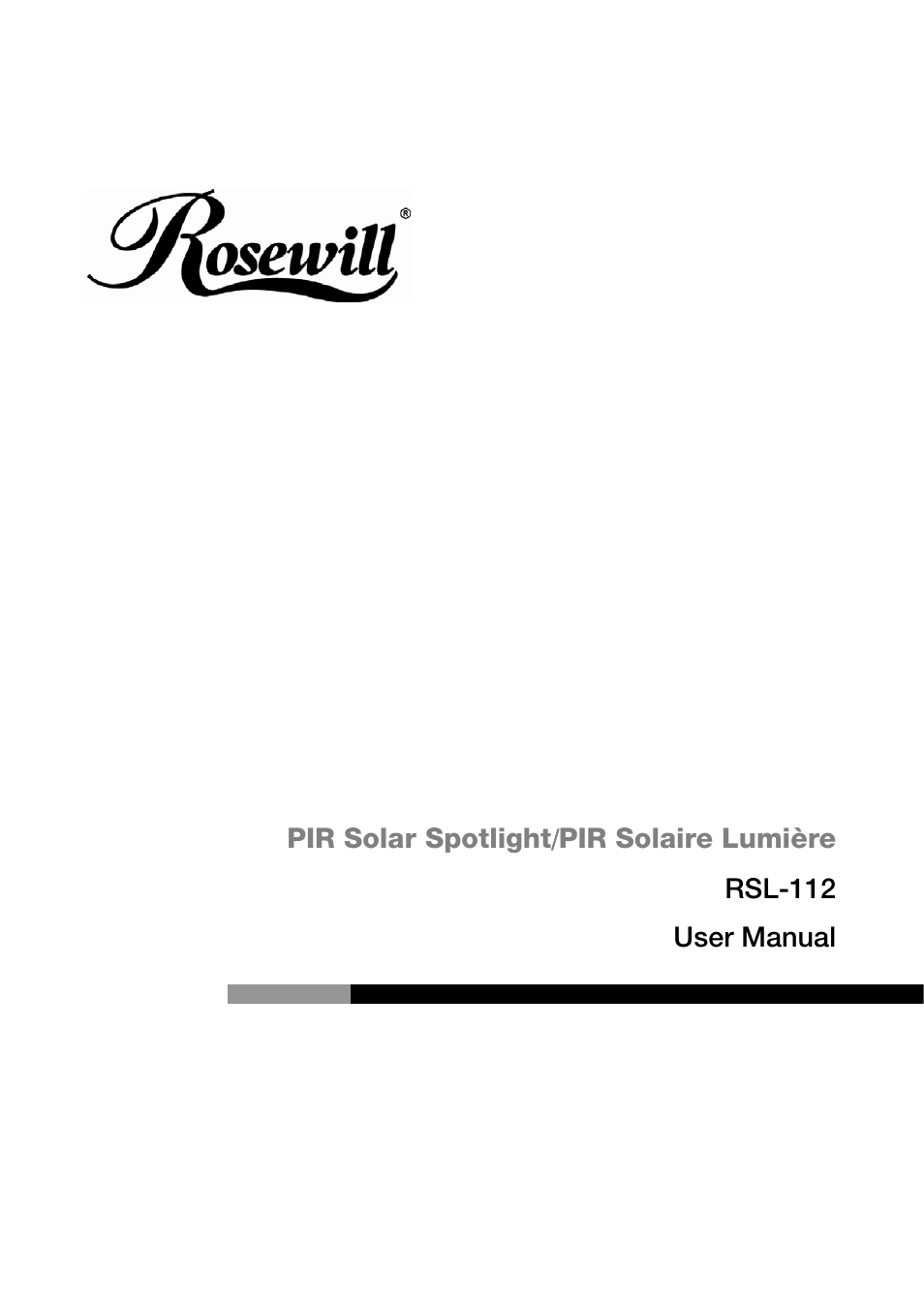 Rosewill RSL-112 User Manual | 5 pages