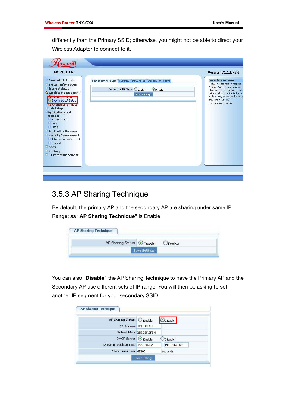 3 ap sharing technique | Rosewill RNX-GX4 User Manual | Page 37 / 52